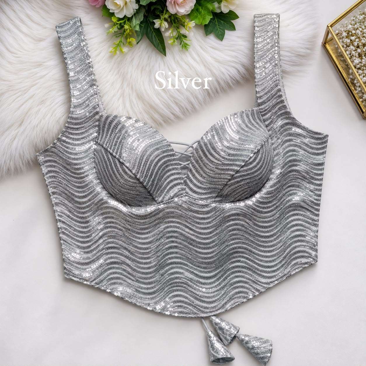 Trendy Heavy Corset  Style Fox Georgette fabric blouse reseller in surat kook